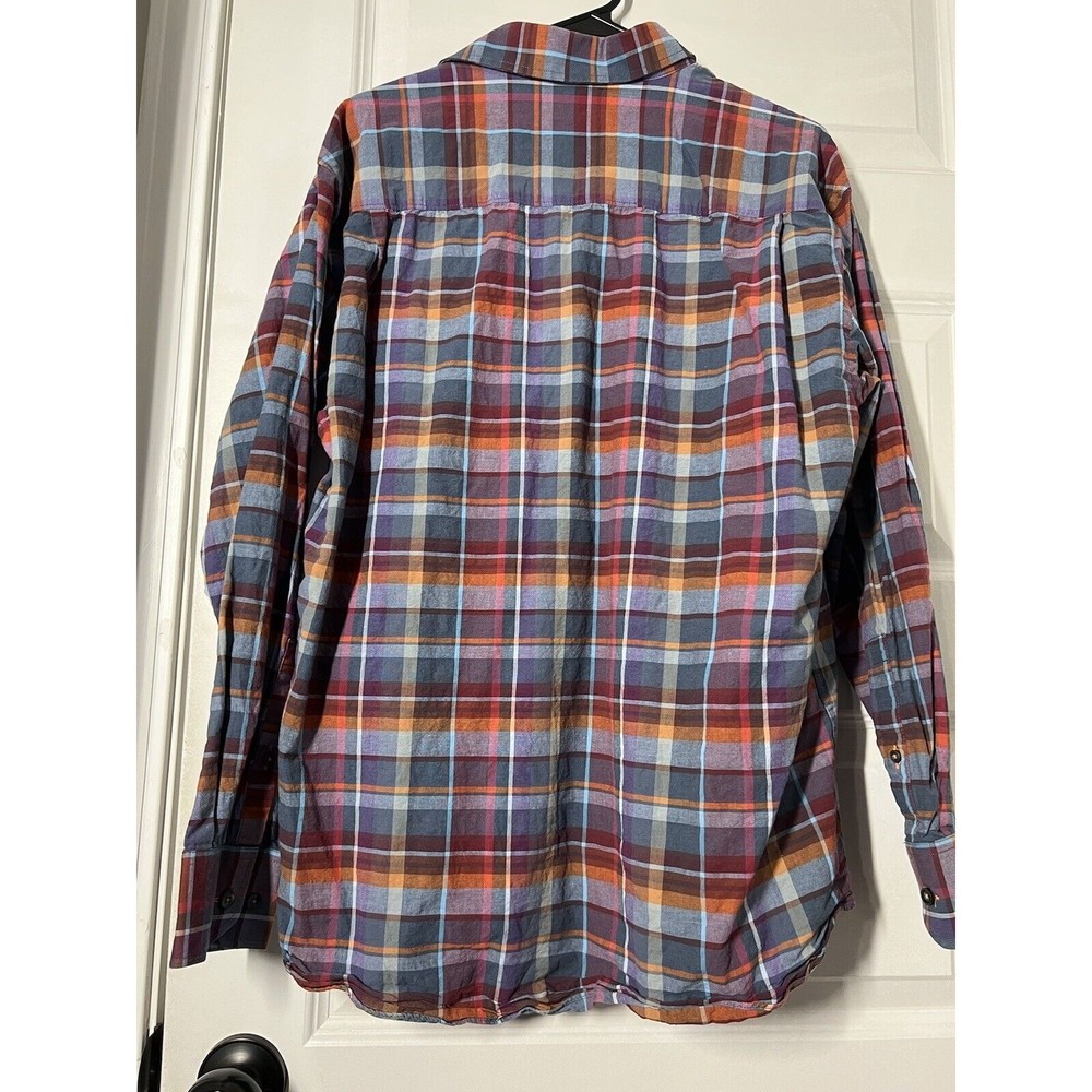 ALAN FLUSSER Men's  L- 100%‎ Cotton Button-Down Long Sleeve Shirt -striped - Picture 7 of 7
